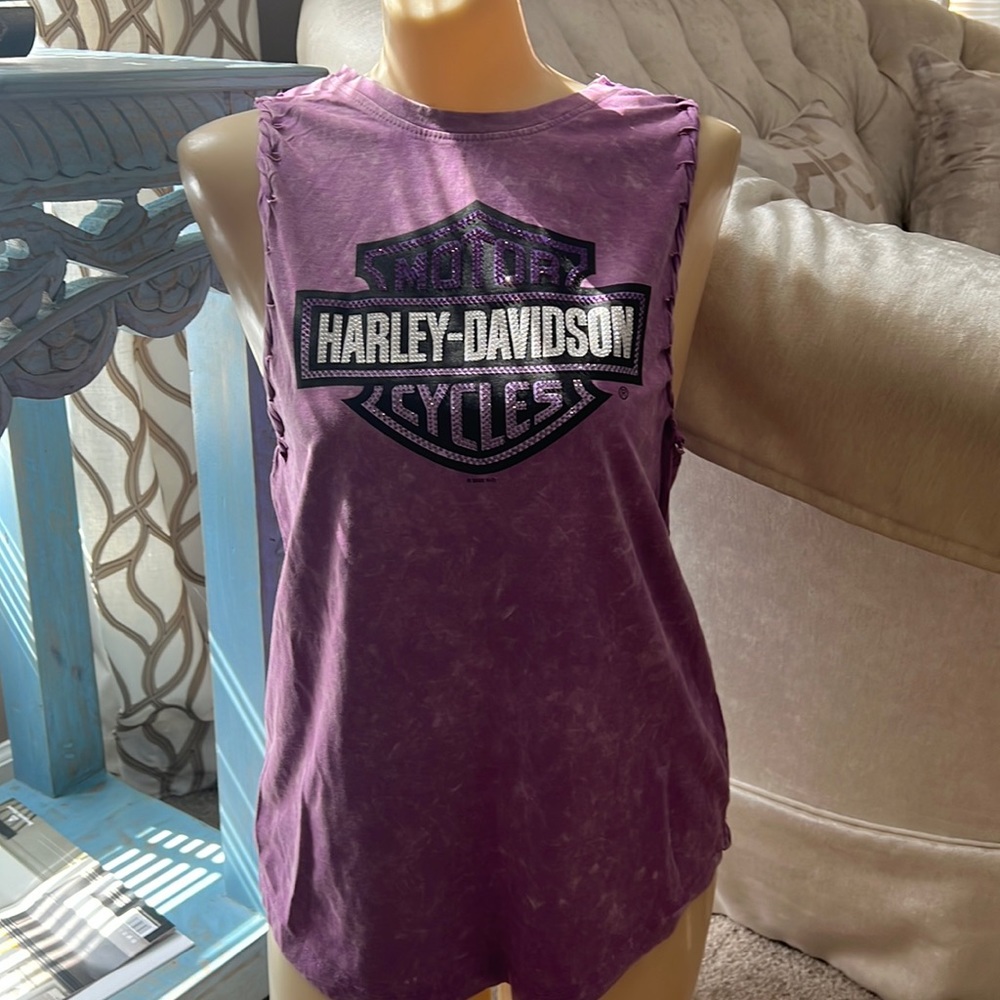 NWT Harley Davidson women’s purple sparkle tank top size small
